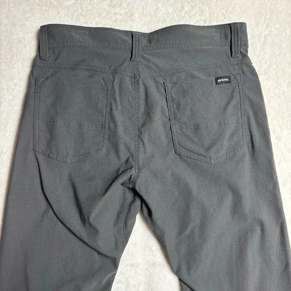 Prana‎ Womens Brion II 5-Pocket Pants Grey Lightweight Straight Fit Nylon 33x27